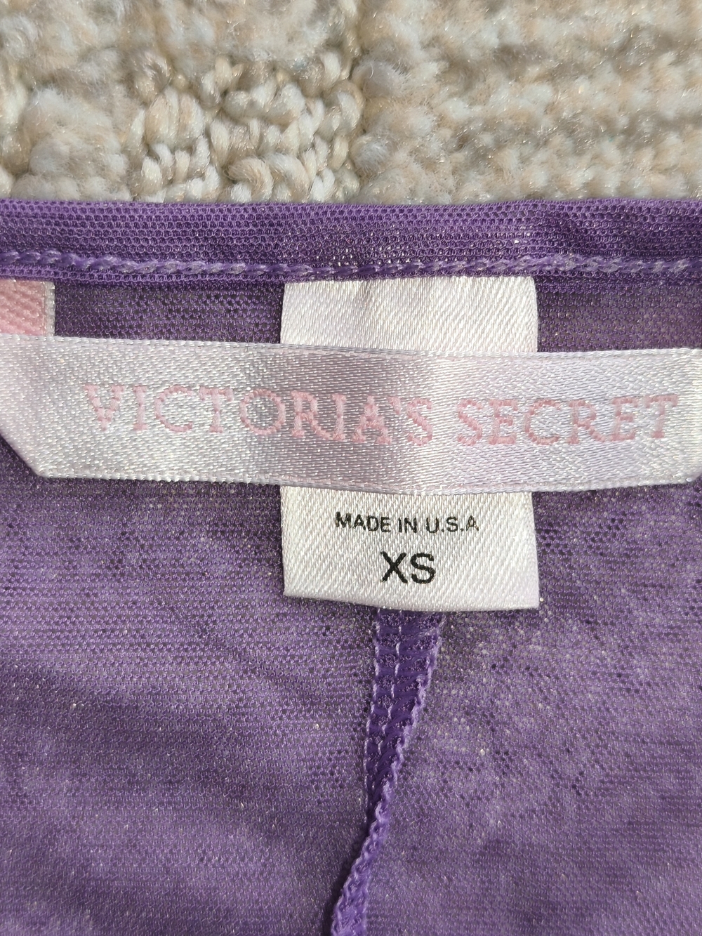 Victoria's Secret Y2K VTG Babydoll Purple Mesh Size XS Sleep Dress Made In USA